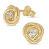 Øreringe i 8 karat guld med zirkon