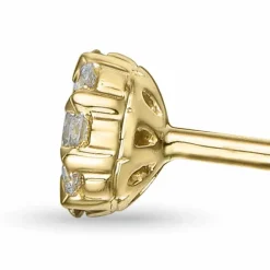 Runde diamant ørestikker i 14 karat guld med diamant og diamant