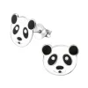 Små panda øreringe i sølv
