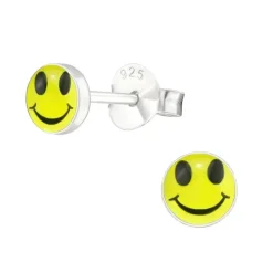 Smiley øreringe i sølv