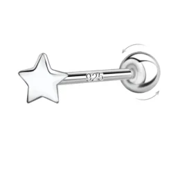 Stjerne helix piercing i sølv