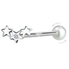 Stjerne zirkon helix piercing i sølv