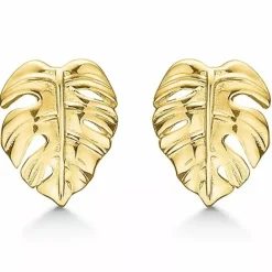 Støvring Design blad øreringe i 8 karat guld