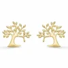 Støvring Design livets træ øreringe i 8 karat guld