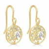 Støvring Design livets træ zirkon øreringe i 8 karat guld hvid zirkon