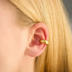 Vandfaste ear cuff i forgyldt stål - OCEANA