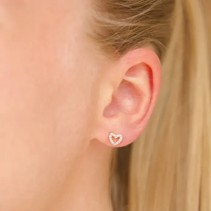 Vandfaste hjerte helix piercing i forgyldt stål - OCEANA