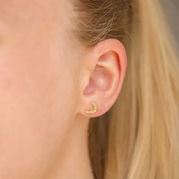 Vandfaste måne helix piercing i forgyldt stål - OCEANA