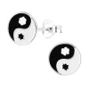 Yin og yang børneøreringe i sølv