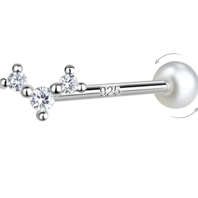 Zirkon helix piercing i sølv