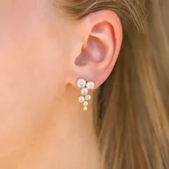 Zirkon øreringe i forgyldt sølv - Bubbly Sparkle